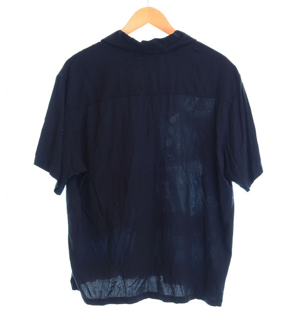 ハフ HUF DICE WOVEN TOP S/S RAYON SHIRT ダイス サイコロ オープンカラー レーヨンシャツ BU00155 半袖シャツ ブラック Sサイズ 103MT-2539