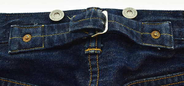 ウエアハウス WAREHOUSE シンチバック ボタンフライ サスペンダーボタン ストレート デニム パンツ デニム ブルー 30 103MB-437