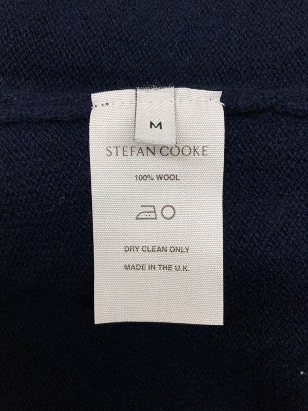 ステファンクック STEFAN COOKE SLASHED SWEATER スラッシュド セーター ニット カッティング 薄手 紺 セーター 無地 ネイビー Mサイズ 104MT-2290