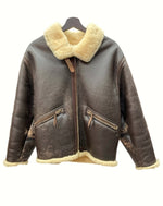 バズリクソンズ BUZZ RICKSON'S TYPE D-1 Mouton Flight Jacket ムートン フライト ジャケット U.S.ARMVY アウター 茶色 ジャケット プリント ブラウン Sサイズ 104MT-628