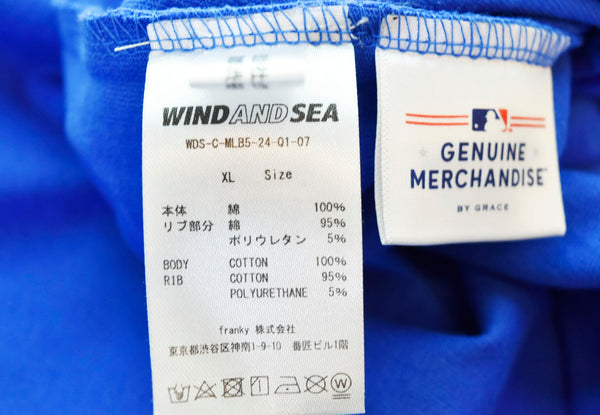 ウィンダンシー  WIND AND SEA  MLB L/S ロングTシャツ 青 WDS-C-MLB5-24-Q1-07　ロンT ブルー LLサイズ 103MT-1152