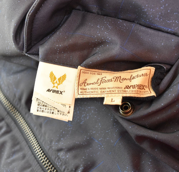 アビレックス AVIREX アヴィレックス MA-1 SPACE COMMAND スペースコマンド ミリタリー フライト 45th SPACE WING  U.S. AIR FORCE  6182184 ジャケット ネイビー Lサイズ 103MT-2763