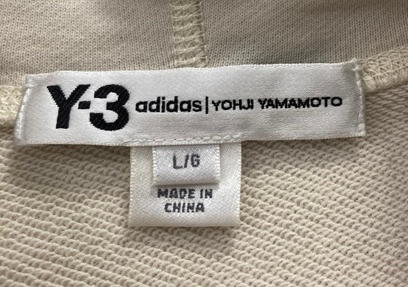 ワイスリー Y-3 ヨウジヤマモト Yohji Yamamoto アディダス adidas  バックロゴプルオーバー パーカー アイボリー系 生成り系 パーカ ホワイト Lサイズ 101MT-2850