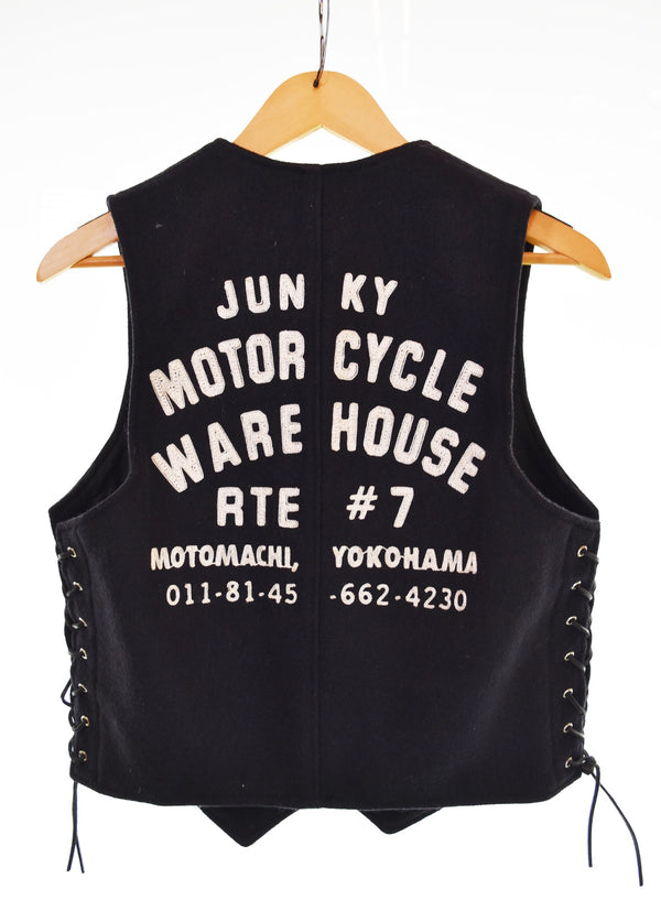 ショット SCHOTT 80'S サイド フリンジ レースアップ ベスト ベスト ブラック Mサイズ 103MT-3369