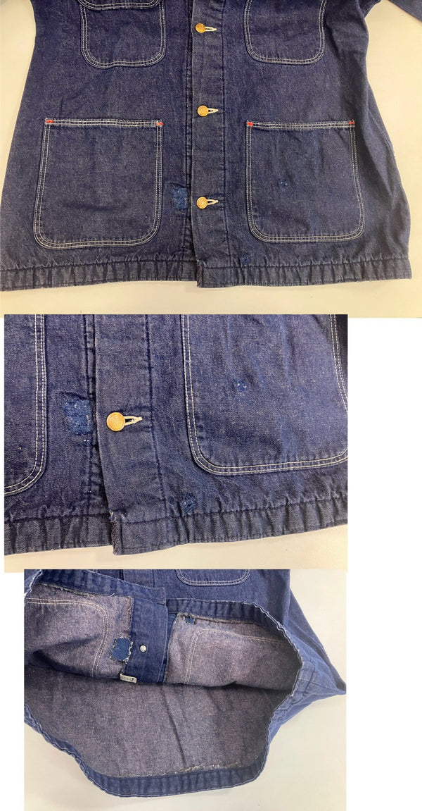 ラングラー Wrangler 70's 70年代 デニム カバーオール 襟コーデュロイ BLUE BELL ブルーベル ジャケット ブルー 101MT-4791