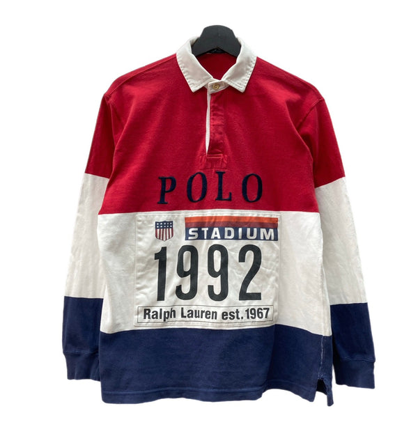 ラルフローレン RalphLauren 90s 90年代 POLO STADIUM 1992 OG Rugby Shirt ポロ スタジアム ラガーシャツ トリコ  ロンT 104MT-1616