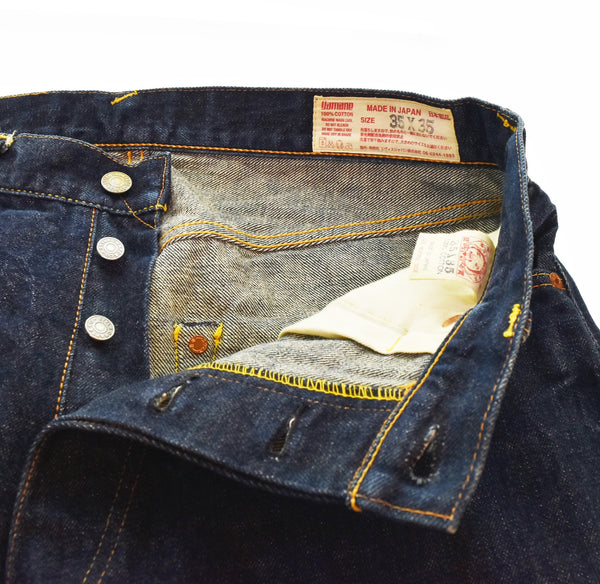 エヴィス EVISU Lot 2001 NO2 KAMOMEカモメ プリント デニム パンツ 35×35 デニム ブルー 103MB-647