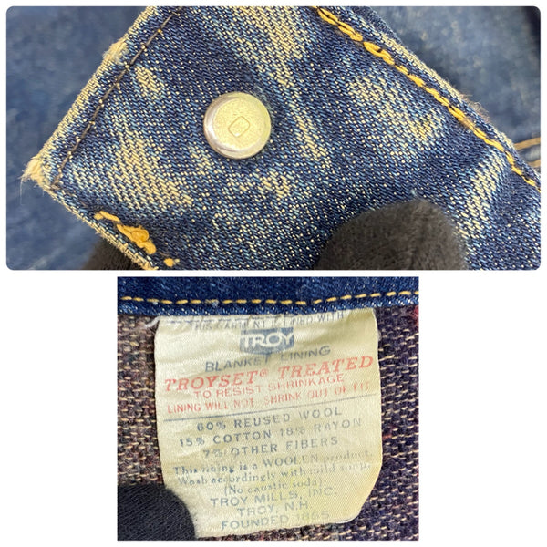 【曜日割引対象外】 リーバイス Levi's 60's 559 BIG E 3rd USA製 ブランケットライナー ジャケット ブルー 38サイズ 201MT-4386 VB