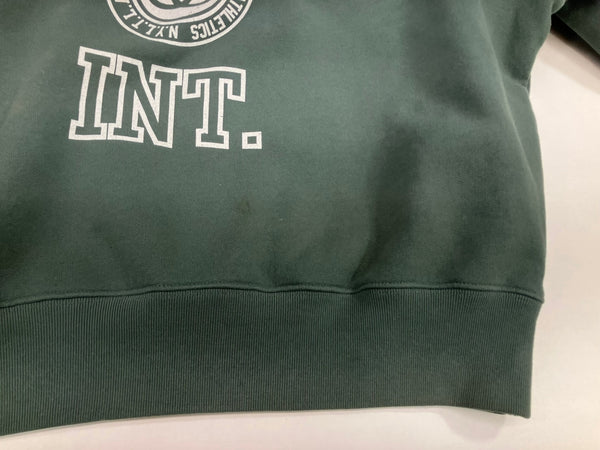 ステューシー STUSSY 24AW Overlock Varsity Raglan Crew オーバーロック バーシティ ラグラン クルー ユーズド加工 カレッジロゴ 118564 スウェット グリーン Lサイズ 101MT-5332
