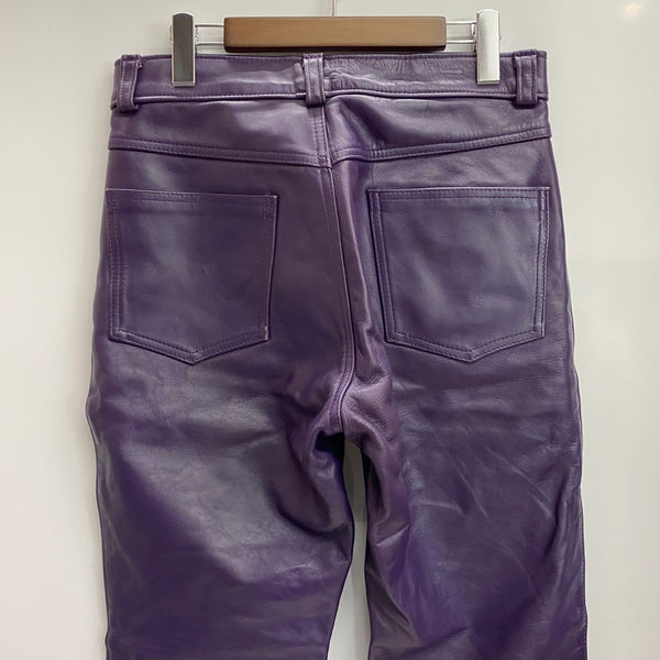 【曜日割引対象外】 ショット SCHOTT レザーパンツ USA製 30サイズ ボトムスその他 パープル 201MB-1135 VB