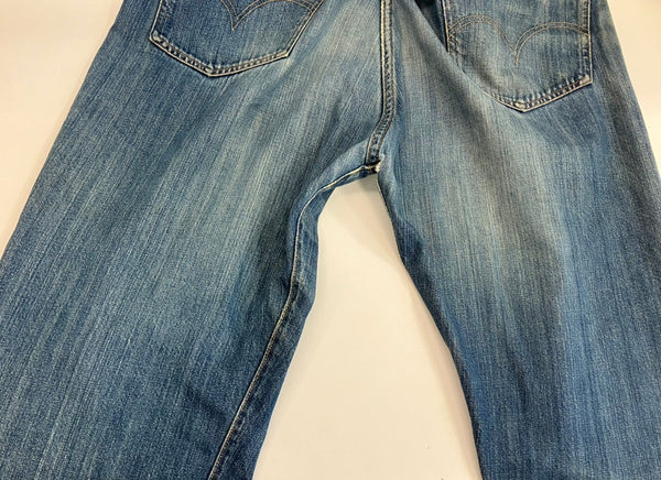 リーバイス Levi's 90's 90年代 201 1920年モデル 復刻 ボタン裏刻印555 バレンシア工場 シンチバック MADE IN USA アメリカ製 20201-0020 デニム ブルー W36×L36 101MB-610