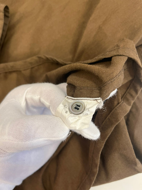 エレクトリックコテージ ELECTRIC COTTAGE 00s 00's EC NORTH 2002 コットンシャツ 裏原 長袖シャツ ブラウン Mサイズ 101MT-4865