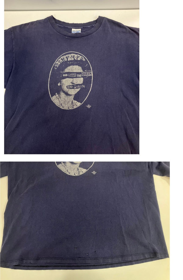 バンド band 90's 90年代 SEX PISTOLS GOD SAVE THE QUEEN セックスピストルズ vintage ヴィンテージ XL Tシャツ ネイビー LLサイズ 101MT-4374