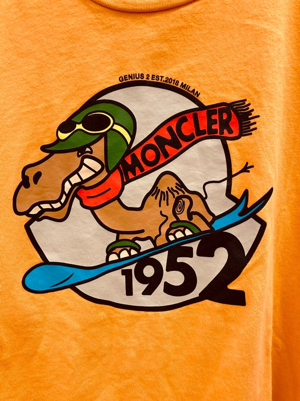 モンクレール MONCLER MONCLER 1952 プリントTシャツ 半袖カットソー Tシャツ オレンジ Lサイズ 101MT-2898