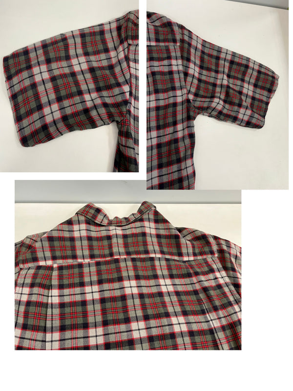 ヴィンテージ vintage 50's～60's 50年代 60年代 harper チェック 開襟 オープンカラーシャツ ボックス ループカラー 半袖シャツ レッド Mサイズ 101MT-4128