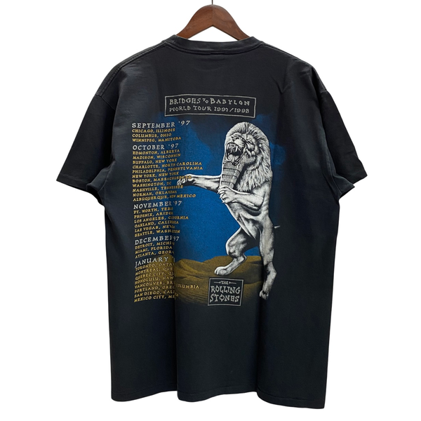 【曜日割引対象外】 ヴィンテージ vintage 90's The Rolling Stones “Bridges to Babylon” World Tour USA製 Tシャツ ブラック XLサイズ 201MT-4397 VB