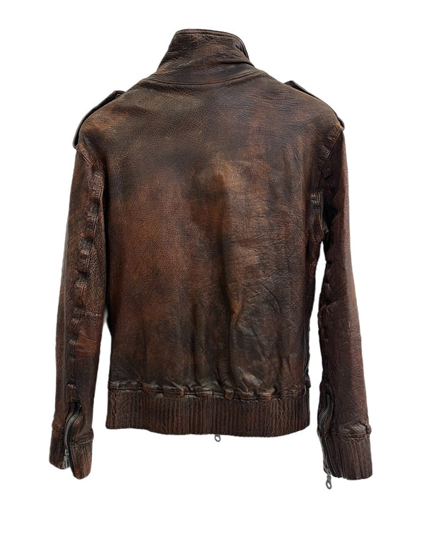 バックラッシュ BACKLASH イサムカタヤマ ISAMU KATAYAMA バッファローレザー シングルライダースジャケット レザージャケット 茶 982-02 ジャケット ブラウン Sサイズ 101MT-4560
