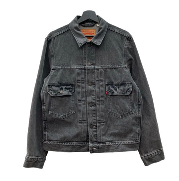 リーバイス Levi's 2nd TYPE セカンド 先染めブラック デニムジャケット トラッカージャケット RELAXED A7632-0002 ジャケット 無地 ブラック Sサイズ 104MT-2180