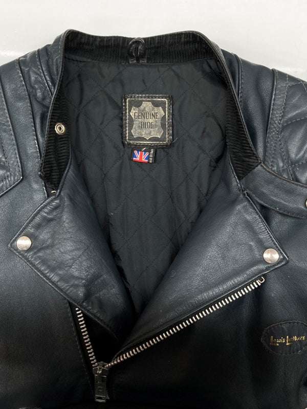 ルイスレザー Lewis Leathers MONZA モンザ DOUBLE RIDERS JACKET ダブル ライダース ジャケット ジップアップ バイカー アウター 紺 ジャケット ロゴ ネイビー 104MT-2225