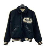 ウエアハウス WAREHOUSE Bodies AIR BORNE SCREAMING EAGLES  ウールジャケット スタジャン リバーシブル 黒 サイズ 36 ジャケット 刺繍 ブラック 104MT-2078