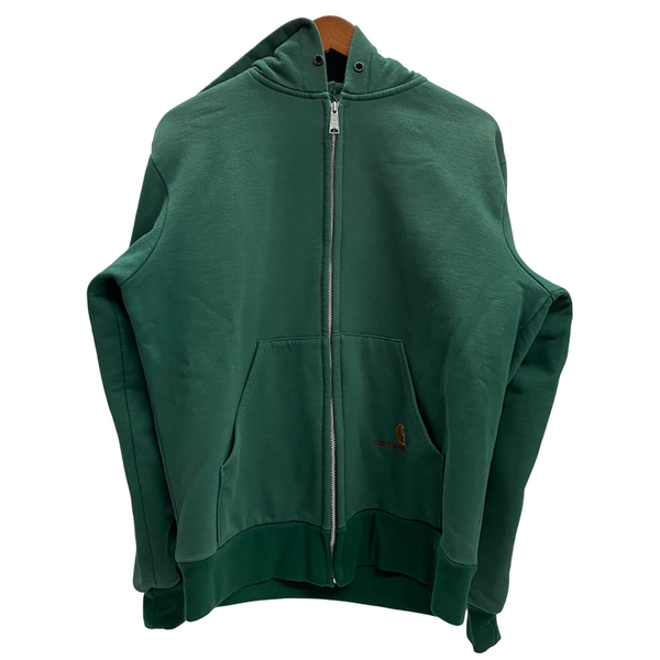 【曜日割引対象外】 カーハート Carhartt 80's 裏サーマル アルミジップ YKK ジップパーカー パーカ グリーン 201MT-4598 VB