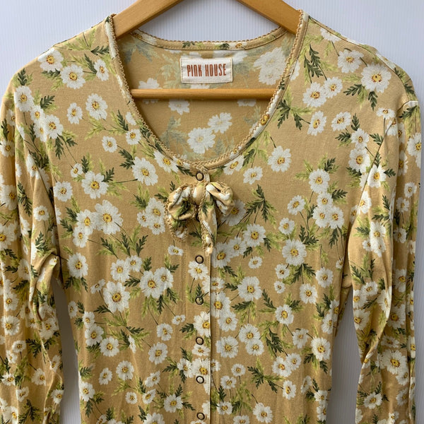 ピンクハウス PINK HOUSE ロングワンピース リボン ひなぎく ワンピース ベージュ 201LT-436