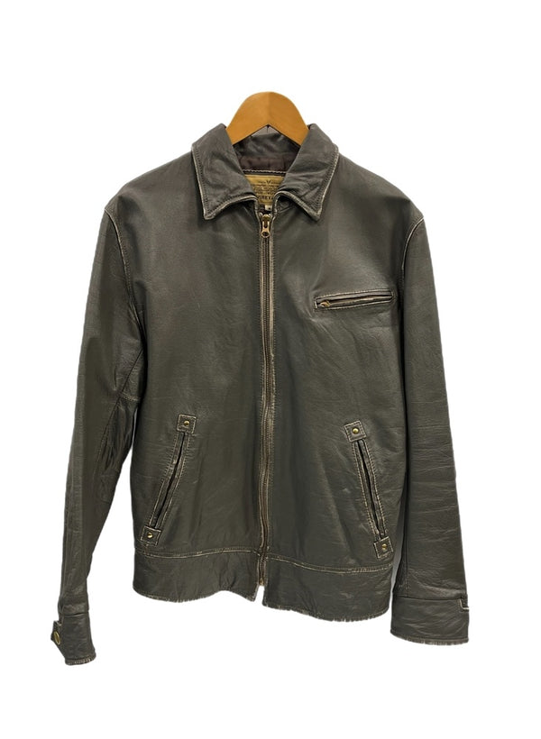 アヴィレックス AVIREX カウハイド 牛革 シングルライダース レザージャケット 6141017 ジャケット グレー Mサイズ 101MT-5116