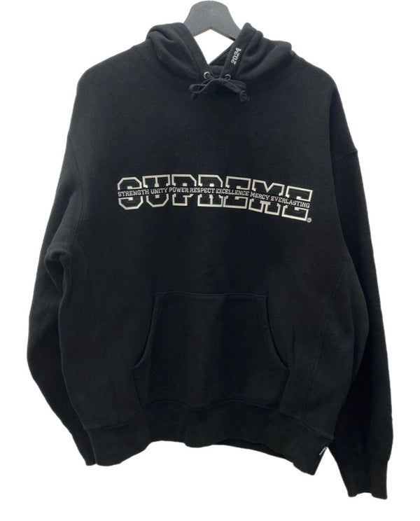 シュプリーム SUPREME 24FW Collegiate Acronym Hooded Sweatshirt カレッジエイト アクロニム フーディ スウェット 黒 パーカ ロゴ ブラック Mサイズ 104MT-1826