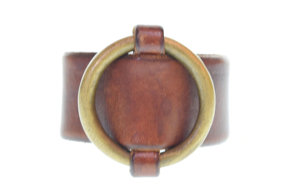 ナンバーナイン NUMBER (N)INE レザー バングル リストバンド ブレスレット メンズジュエリー・アクセサリー インディアンジュエリー バングル ブラウン 103G-179