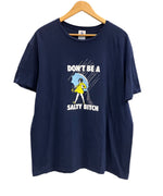 US US古着 00’s DELTA Morton salt パロディ DON'T BE SALTY BITCH 企業物 XL Tシャツ ネイビー LLサイズ 101MT-4301
