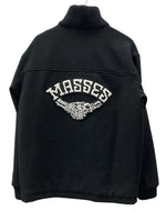 マシス MASSES 22AW MELTON ZIP JKT メルトン ジップアップ フロントジップ ハイネック WOOL ウール 毛 ワッペン 日本製 BLACK 黒 ジャケット ロゴ ブラック Mサイズ 104MT-1952