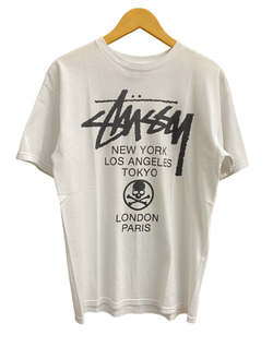 ステューシー STUSSY ×MASTERMIND JAPAN World Tour Skull Tee  Tシャツ ホワイト Mサイズ 201MT-2765