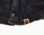 ア ベイシング エイプ A BATHING APE  Indigo Denim Puffer Jacket 中綿 パディング デニム  ジャケット ウォッシュ加工  ジャケット ブルー Sサイズ 103MT-2603