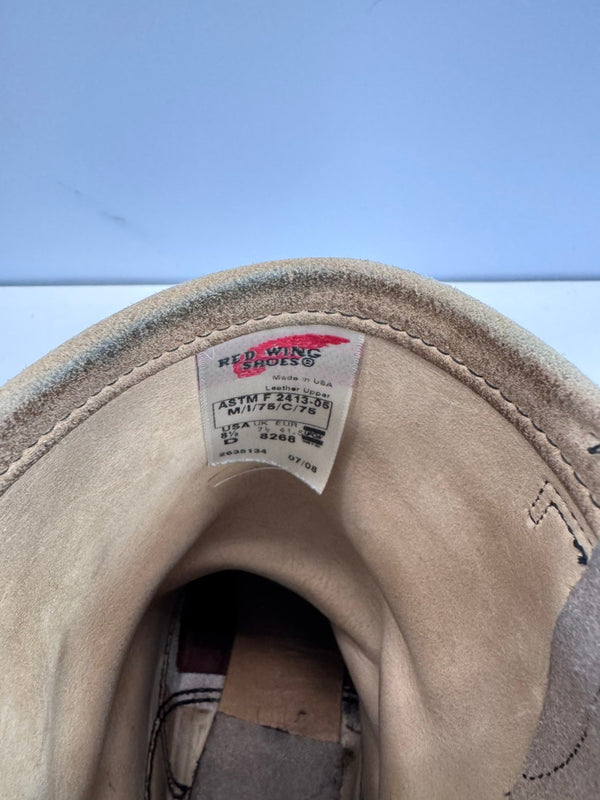 レッドウィング RED WING ENGINEER BOOT レザーブーツ スエード スチールトゥ 8268 メンズ靴 ブーツ エンジニア ベージュ 8 1/2 D 101sh-2047