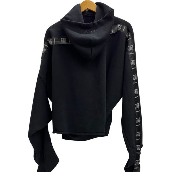 ヴェトモン VETEMENTS 18SS Tape Hoodie アシンメトリー パーカ ブラック Sサイズ 201MT-4023