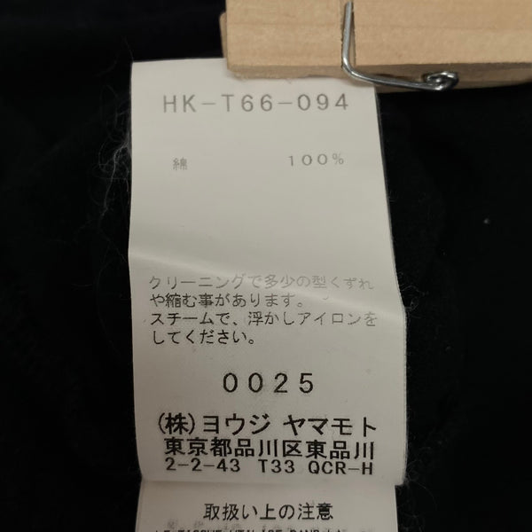 ヨウジヤマモト プールオム Yohji Yamamoto POUR HOMME ロングカットソー ブラック×ホワイト HK-T66-094 ロンT 3サイズ 201MT-3943