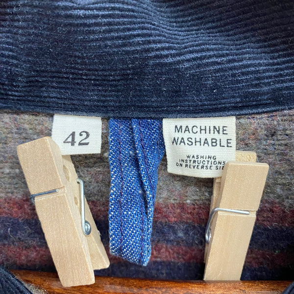 【曜日割引対象外】 ヴィンテージ vintage 50's~60's デニムカバーオール 襟コーデュロイ TALON zip ジャケット ブルー 42サイズ 201MT-3576 VB