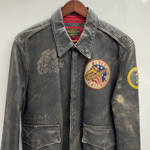 【曜日割引対象外】 アヴィレックス AVIREX A-2 レザー フライトジャケット ジャケット ブラウン 40サイズ 201MT-4518 VB