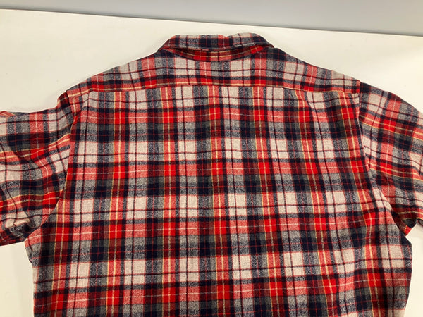 ペンドルトン PENDLETON 80's 80年代 オンブレ シャドー チェック ボードシャツ 長袖 アメリカ製 MADE IN USA Vintage ヴィンテージ L-LONG 長袖シャツ レッド Lサイズ 101MT-3596