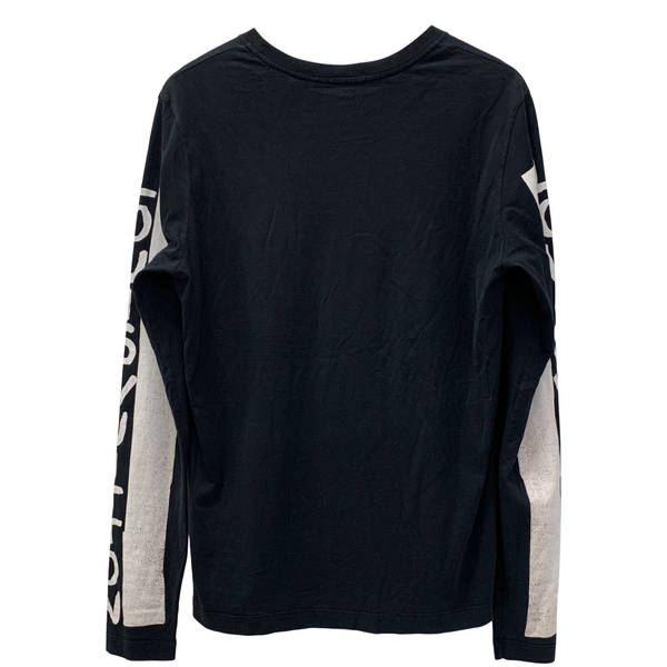 ルイ・ヴィトン LOUIS VUITTON 18SS コットン ロングTシャツ アームプリント イタリア製 RM181 FMB HEY79W ロンT ブラック XSサイズ 201MT-3562