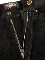 ダブルアールエル RRL SUEDE WESTERN PANTS スエード ウエスタン パンツ ジップフライ コンチョ ズボン 黒 無地 ボトムスその他 ブラック サイズ 32/32 104MB-377