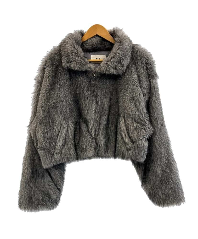 Mili affinity フェイクファーショート丈ダブルジップジャケット Mili