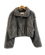 ミリアフィニティ Mili affinity フェイクファー ショート丈 ダブルジップジャケット ファージャケット ジャケット グレー フリーサイズ 101LT-219