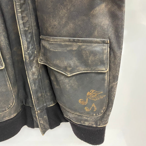 【曜日割引対象外】 アヴィレックス AVIREX A-2 レザー フライトジャケット ジャケット ブラウン 40サイズ 201MT-4518 VB