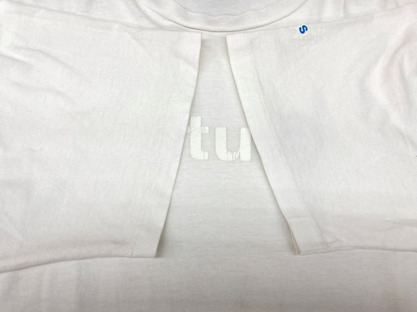 ステューシー STUSSY オールド OLD 紺タグ 90's 00's 半袖 カットソー クルーネック シングルステッチ プリント ロゴ WHITE 白 Tシャツ ワンポイント ホワイト Lサイズ 104MT-1777