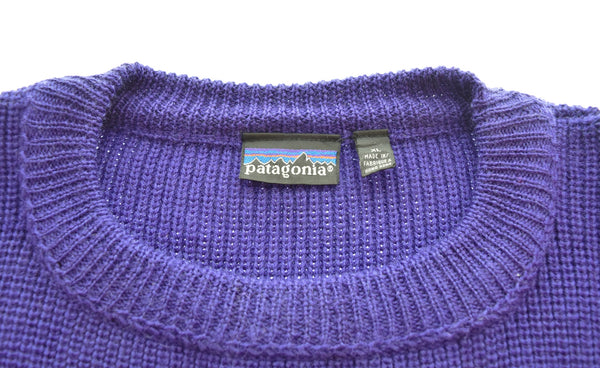 パタゴニア PATAGONIA 90's オールド Crewneck Heavy Knit クルーネック ウール 長袖 ニット セーター 51401 パープル LLサイズ 103MT-3239