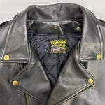 【曜日割引対象外】 バンソン VANSON ハイウェイマン ダブルライダース Dポケット USA製 レザー ジャケット ブラック 46サイズ 201MT-4147 VB