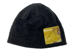 ステューシー STUSSY 00s Beanie ビーニー WORLDWIDE RESPECT オールド ニット帽 帽子 黒 帽子 メンズ帽子 ニット帽 ロゴ ブラック Lサイズ 104H-57
