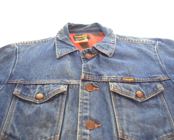 ラングラー Wrangler 80s 74575WM デニムトラッカージャケット 80's 裏地ネル ジャケット ブルー Sサイズ 103MT-3499