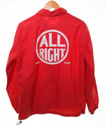 ミスターオールドマン Mr.OLDMAN ALL RIGHT COACH JACKET オール ライト コーチ ジャケット  ジャケット ロゴ レッド Mサイズ 103MT-686